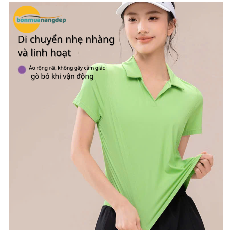 Áo thể thao nữ cổ V hiệu 361° – Chất liệu thun co giãn tốt, thoáng mát