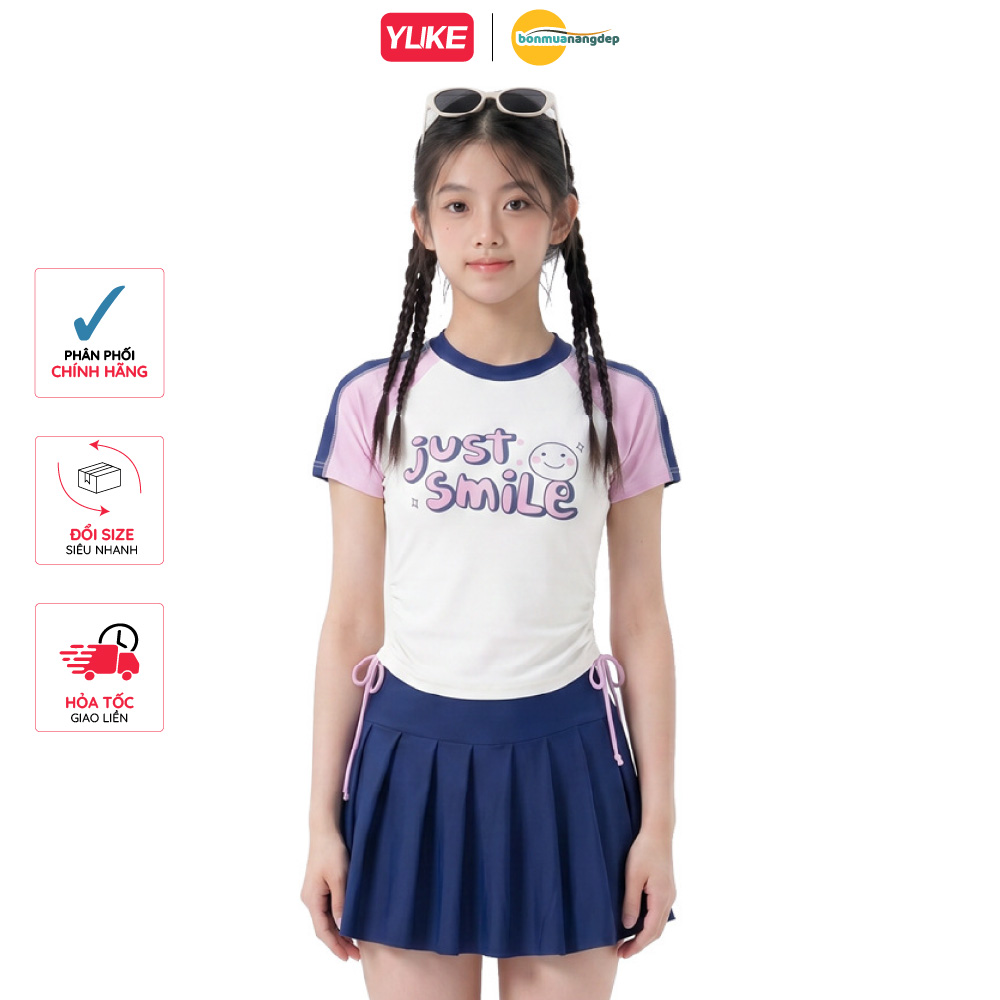 Bộ đồ bơi YUKE hai mảnh phong cách Hàn Quốc dành cho bé gái cỡ trung bình và lớn