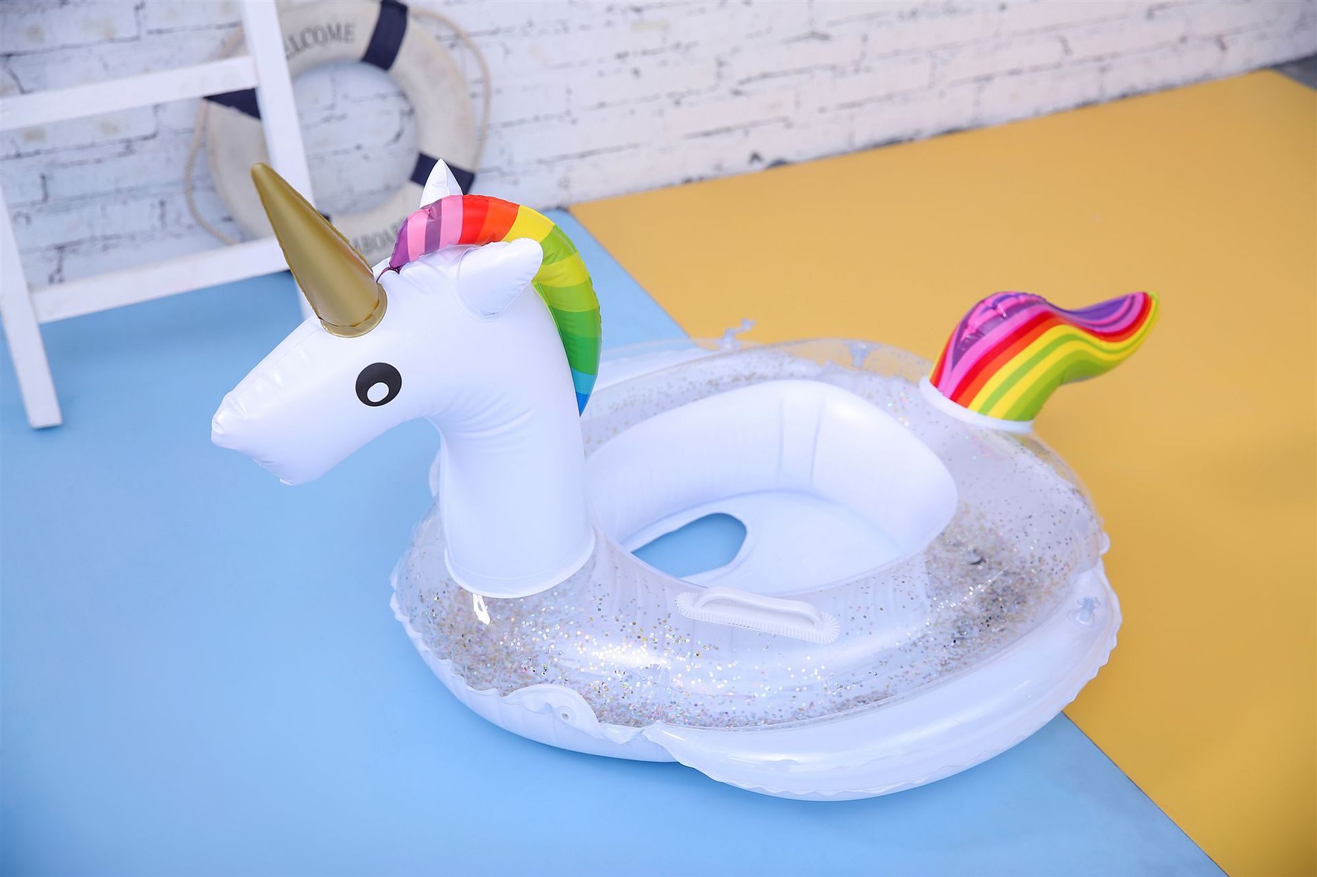 Phao bơi xỏ chân hồng hạc kỳ lân có kim tuyến