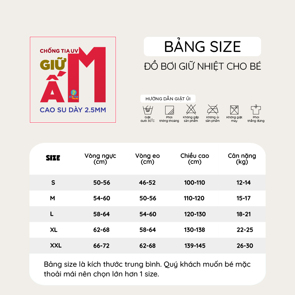Đồ bơi giữ nhiệt bé gái Dive and Sail size 12-30kg Cao su dày 2.5mm giữ ấm ngăn tia UV