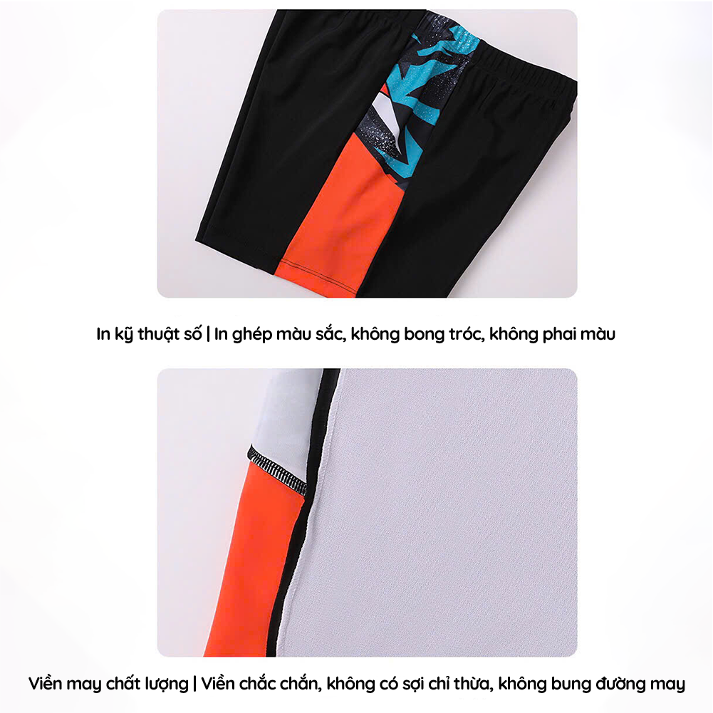 Bộ đồ bơi bé trai BIG SIZE tay ngắn kèm mũ, Size từ 34-73kg