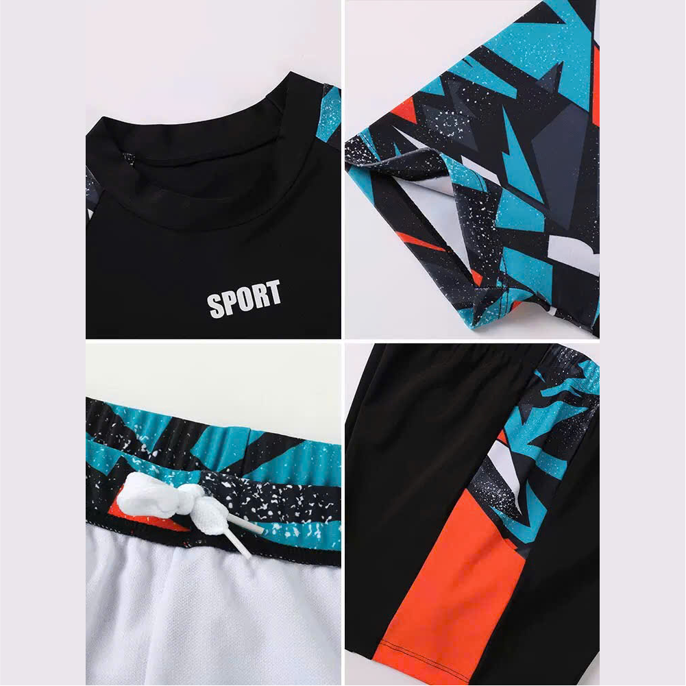 Bộ đồ bơi bé trai BIG SIZE tay ngắn kèm mũ, Size từ 34-73kg