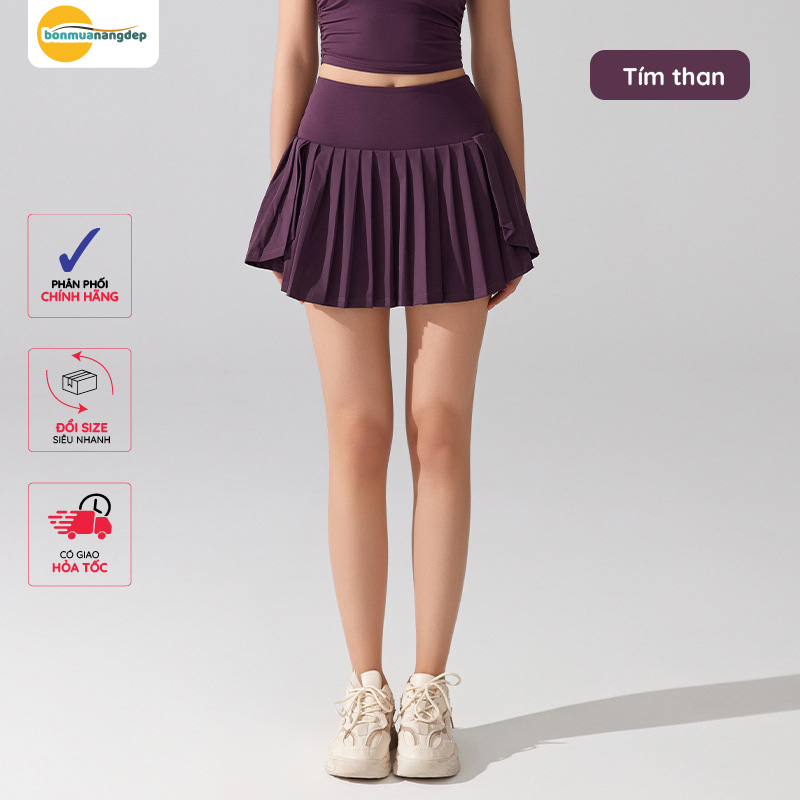 Váy thể thao xếp li YQ365 kín đáo chống lộ hông quần đùi bên trong