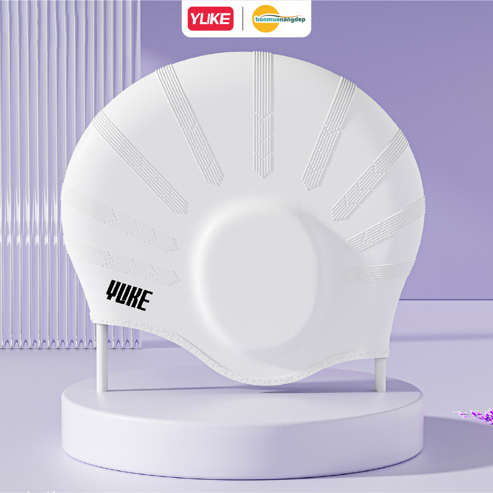 Mũ bơi silicone Yuke dành cho nữ, kích thước lớn, phù hợp cho tóc dài
