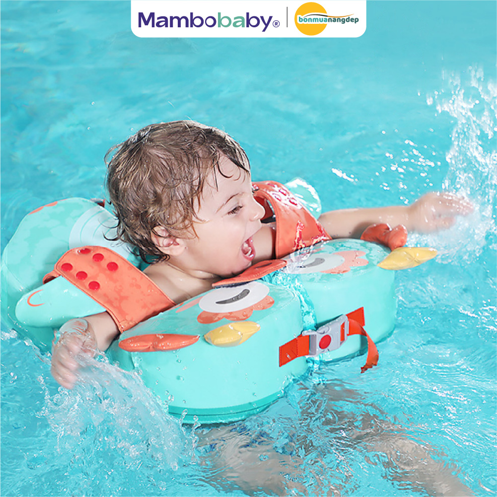 Phao bơi cho bé Mambo Baby 3 tháng – 6 tuổi | Kiểu nách vỏ PU chống thấm, gấp gọn dễ mang theo
