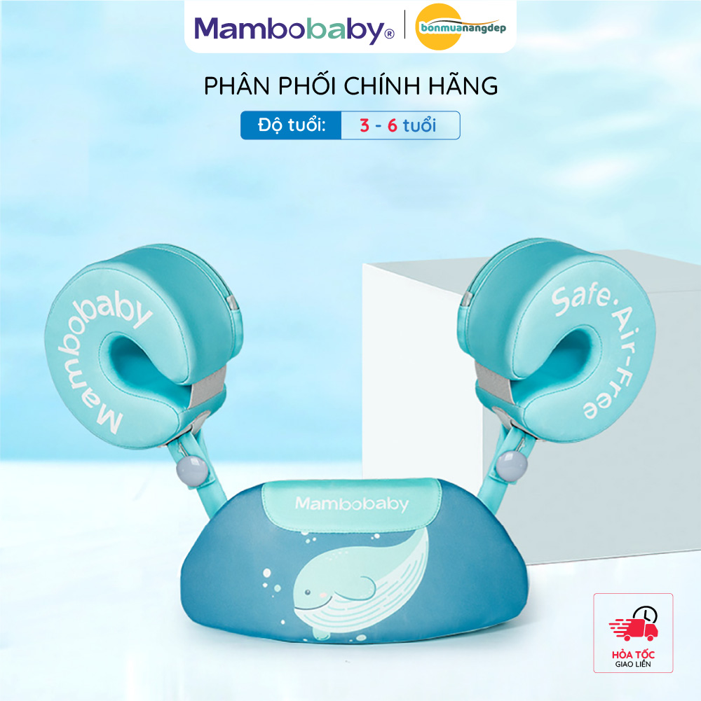 Phao tay ngực tập bơi MamboBaby cho bé từ 3-6 tuổi phao có tháo rời gấp gọn độ nổi an toàn