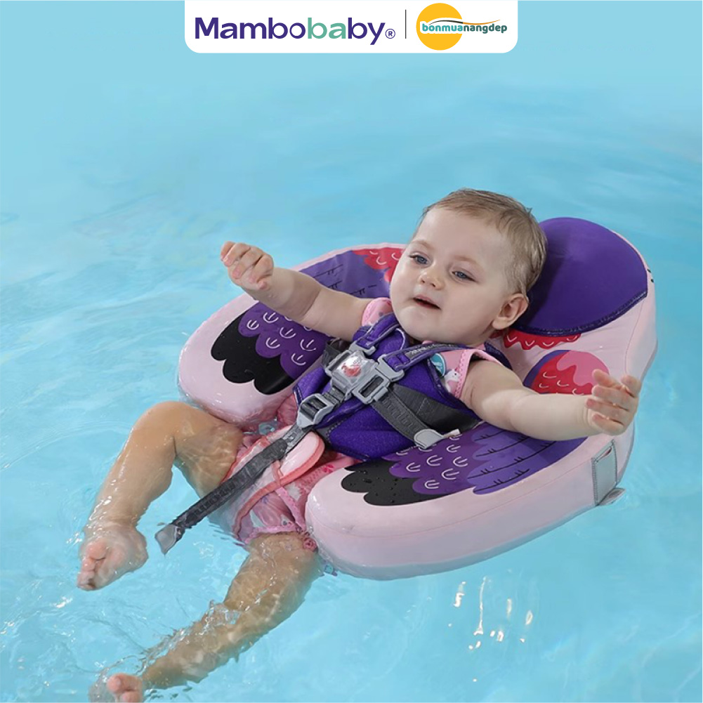Phao bơi cho bé Mambo Baby 3–24 tháng chống lật an toàn xốp Pearl Foam vỏ PU chống thấm