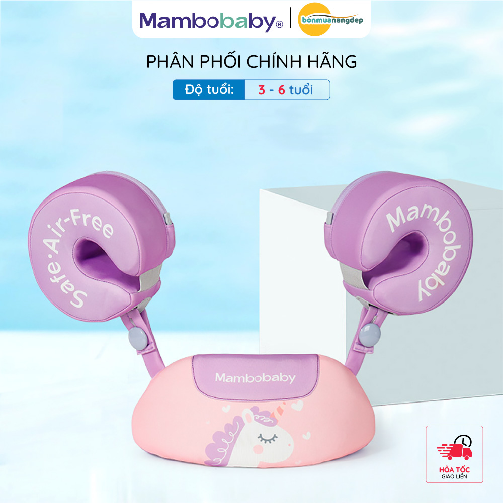 Phao tay ngực tập bơi MamboBaby cho bé từ 3-6 tuổi phao có tháo rời gấp gọn độ nổi an toàn