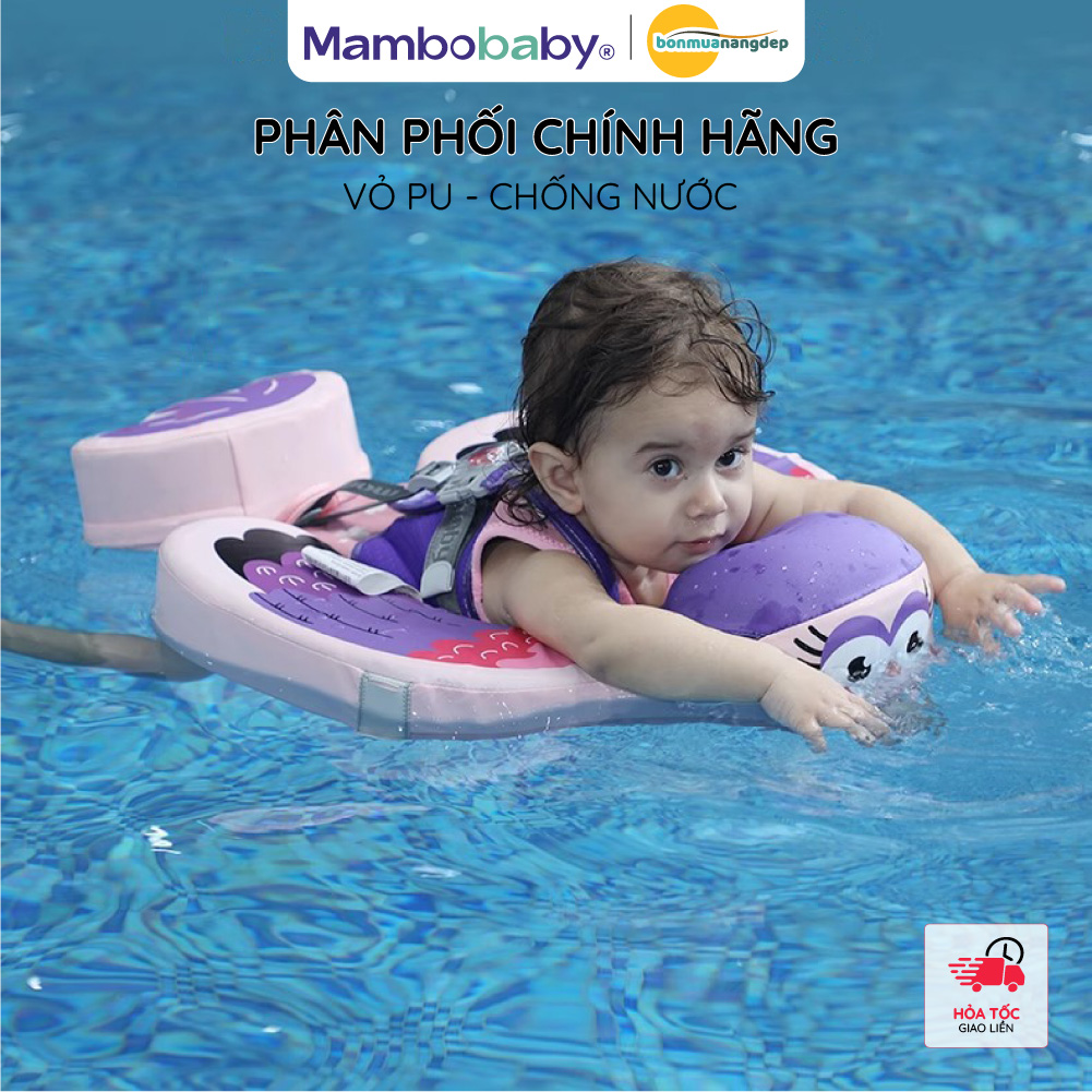 Phao bơi cho bé Mambo Baby 3–24 tháng chống lật an toàn xốp Pearl Foam vỏ PU chống thấm