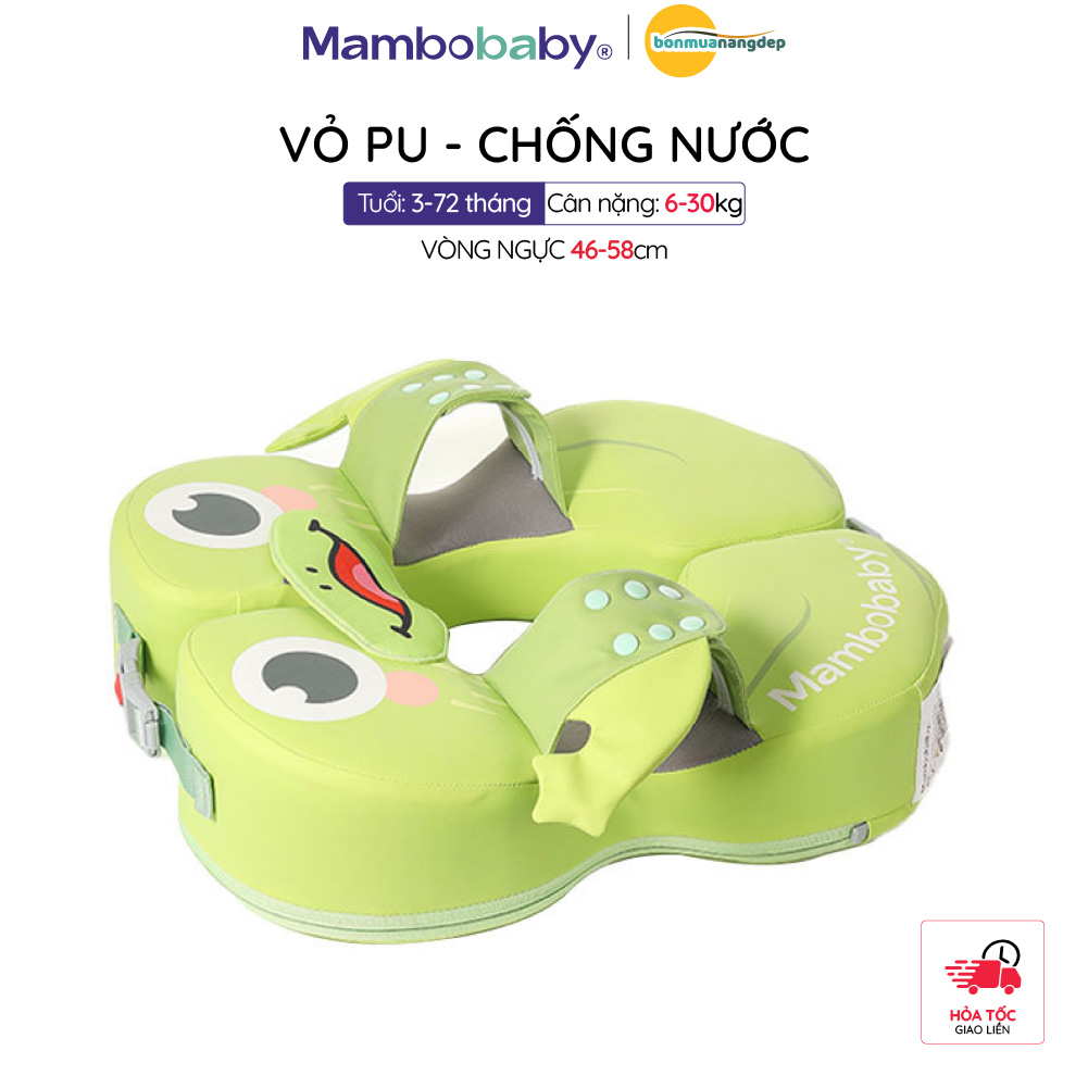 Phao bơi cho bé Mambo Baby 3 tháng – 6 tuổi | Kiểu nách vỏ PU chống thấm, gấp gọn dễ mang theo