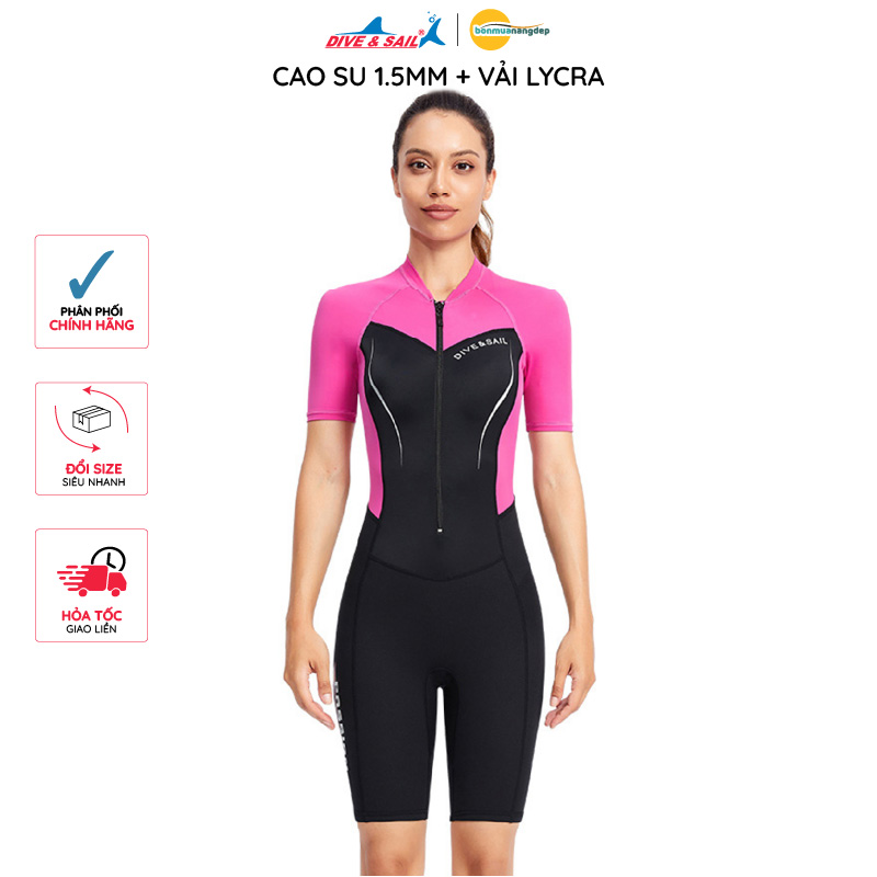 Đồ bơi giữ nhiệt người lớn Dive and Sail cho nam nữ cao su dày 1.5mm thể thao bơi lặn chuyên nghiệp