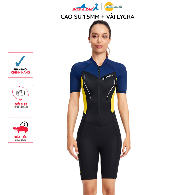Đồ bơi giữ nhiệt người lớn Dive and Sail cho nam nữ cao su dày 1.5mm thể thao bơi lặn chuyên nghiệp