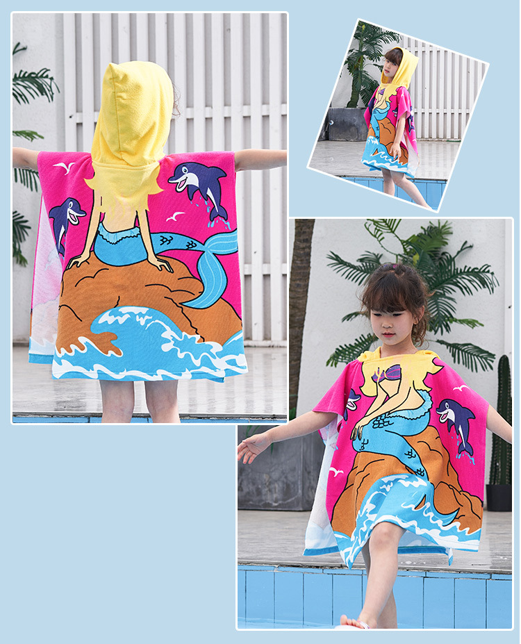 Khăn choàng tắm đi biển chống lạnh cho bé khi lên bờ kích thước 60*120cm