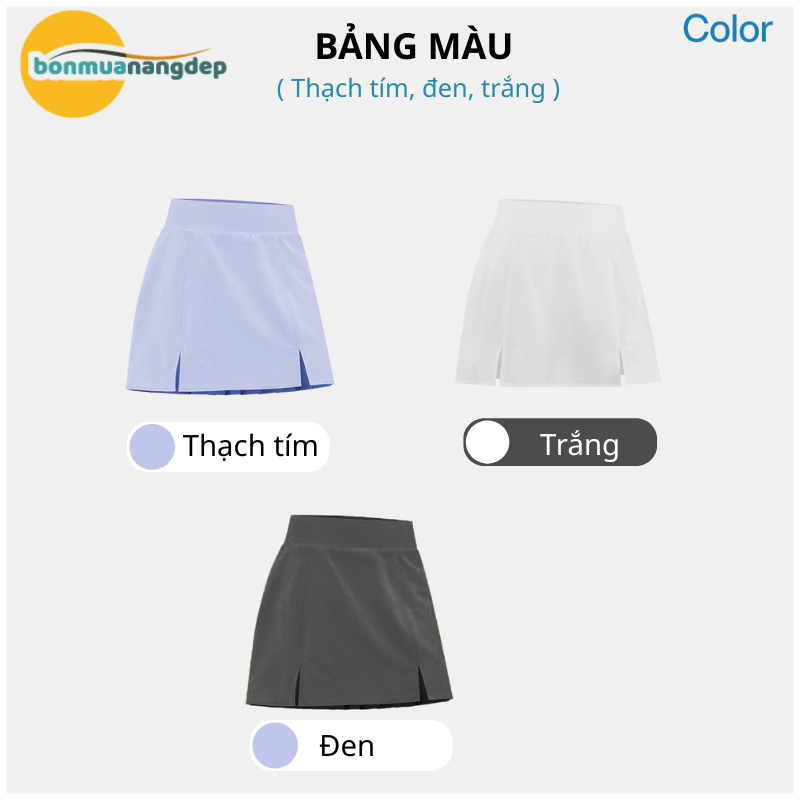 Chân váy thể thao nữ pickleball, tennis 2 lớp - Xếp ly sau cá tính