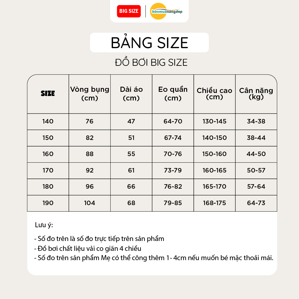 Đồ bơi bé trai BIG SIZE tay ngắn quần ngắn kèm mũ, size từ 34kg - 73kg