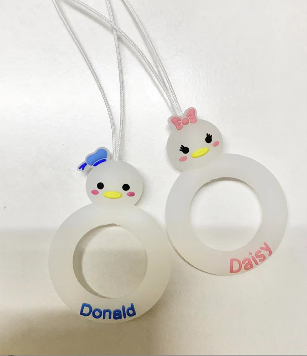 Dây đeo điện thoại| Dây gắn điện thoại có móc tròn chất liệu silicon họa tiết hoạt hình dễ thương