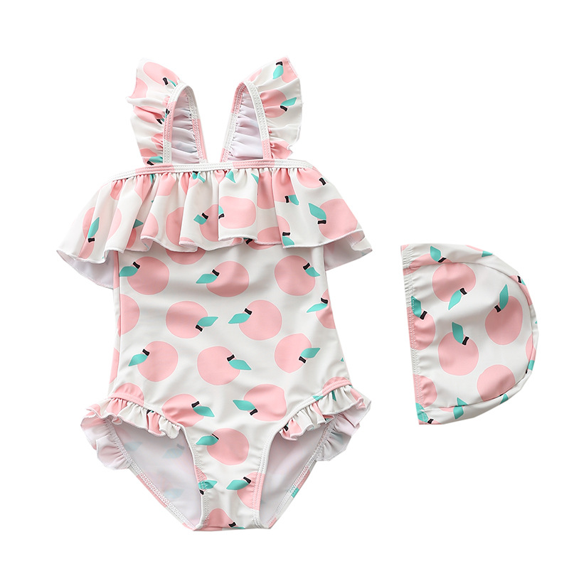 Đồ bơi bé gái Bikini 2 dây bao gồm nón Yibaidu 1021