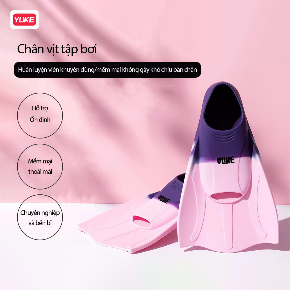 Chân vịt bơi lội hiệu YUKE chất liệu silicon mềm mại, đàn hồi tốt, ôm chân thoải mái khi sử dụng