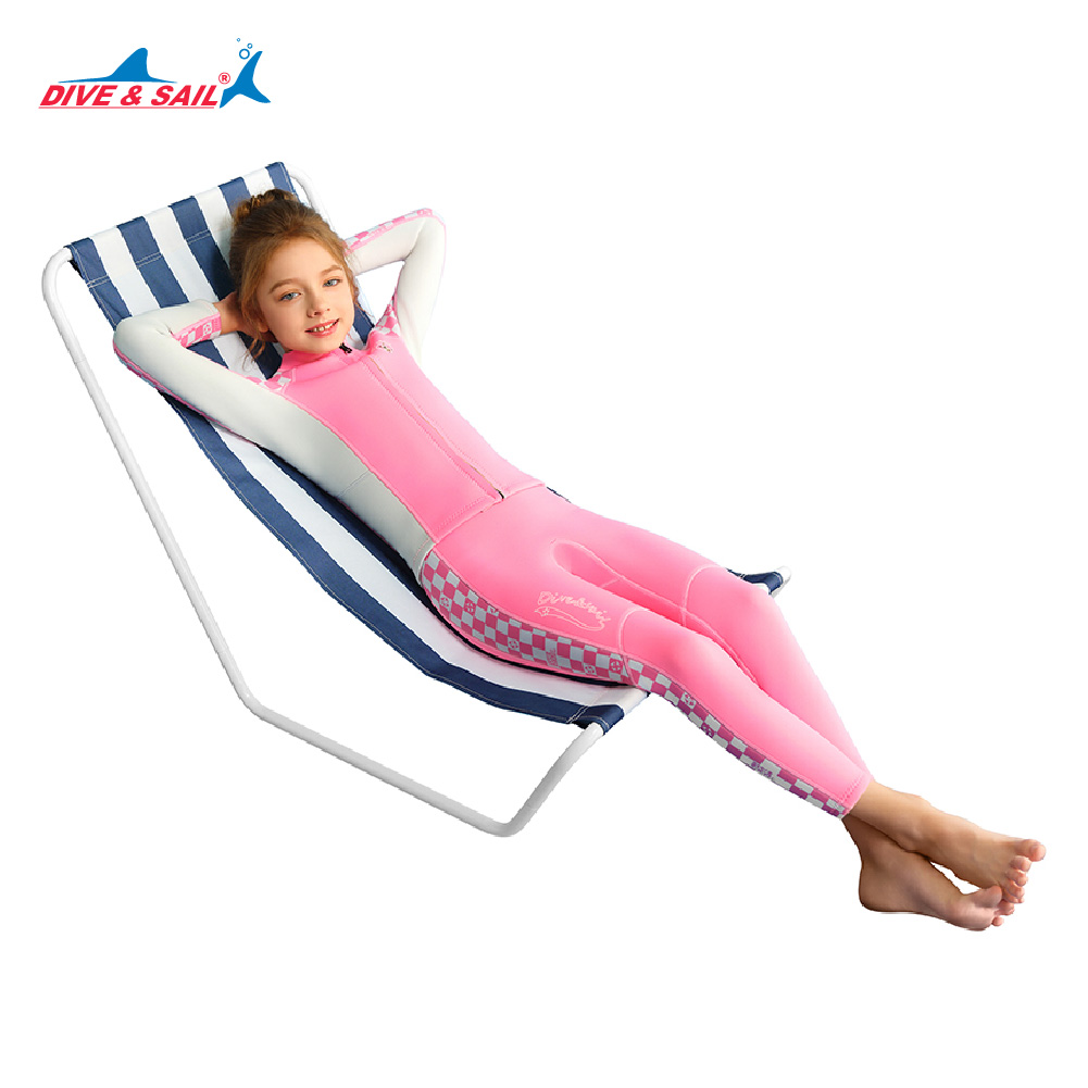 Đồ bơi giữ nhiệt bé gái Dive and Sail size 12-30kg chất liệu cao su dày 2.5mm giữ ấm ngăn tia UV