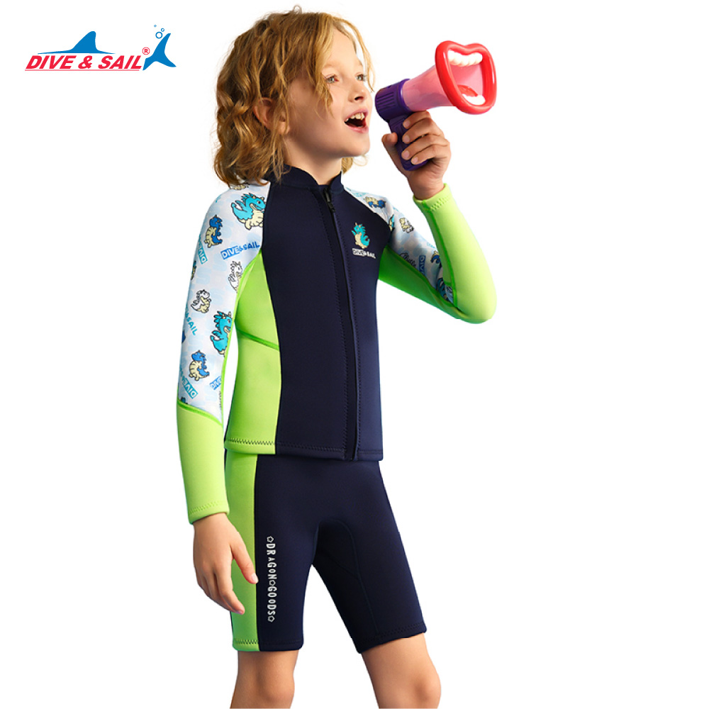 Đồ bơi giữ nhiệt bé trai Dive and Sail size 12-30kg chất liệu cao su dày 1.5mm giữ ấm ngăn tia UV