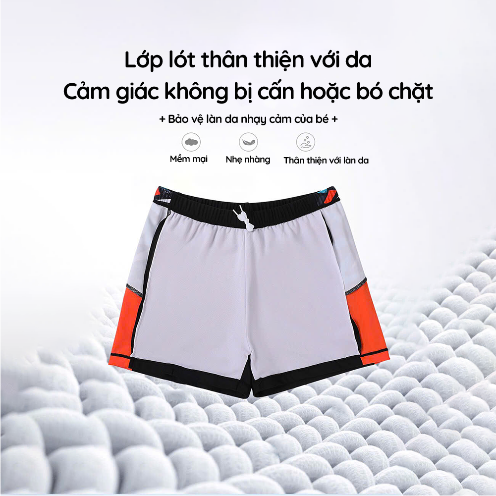 Bộ đồ bơi bé trai BIG SIZE tay ngắn kèm mũ, Size từ 34-73kg