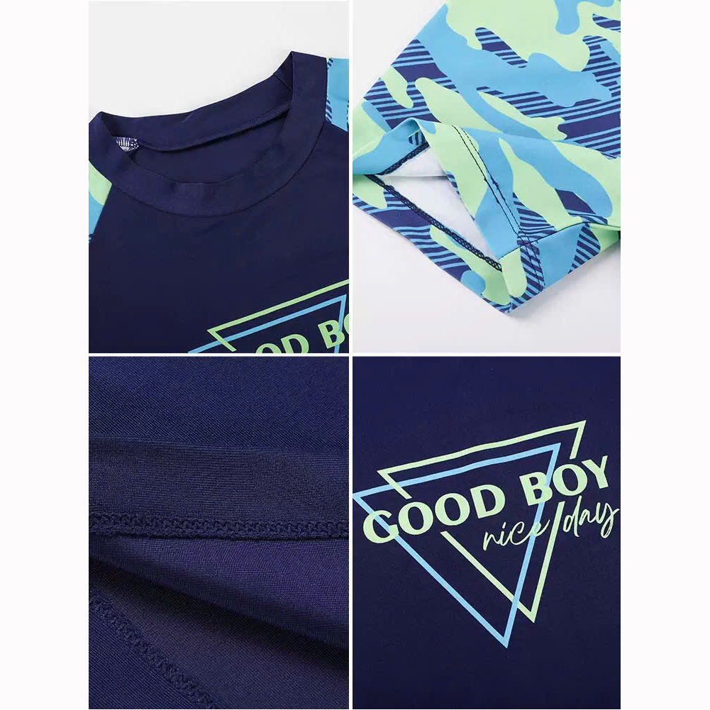 Đồ bơi bé trai BIG SIZE tay ngắn quần ngắn kèm mũ, size từ 34kg - 73kg