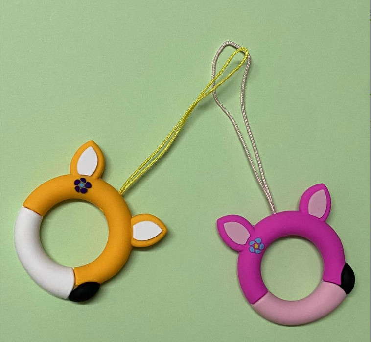 Dây đeo điện thoại| Dây gắn điện thoại có móc tròn chất liệu silicon họa tiết hoạt hình dễ thương