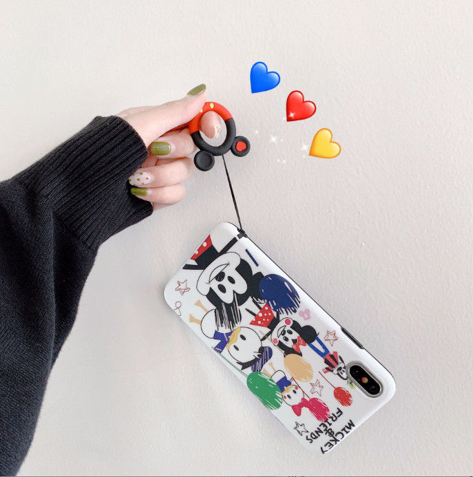 Dây đeo điện thoại| Dây gắn điện thoại có móc tròn chất liệu silicon họa tiết hoạt hình dễ thương