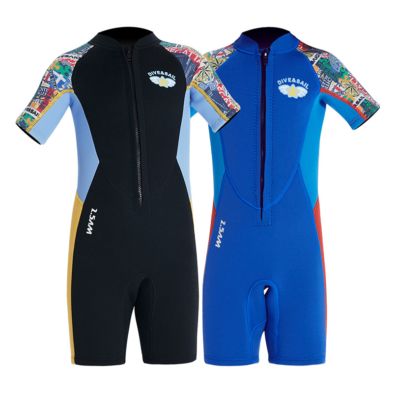 Đồ bơi giữ nhiệt bé trai Dive and Sail chất cao su dày 2.5mm giữ ấm chống tia UV size 12-30kg