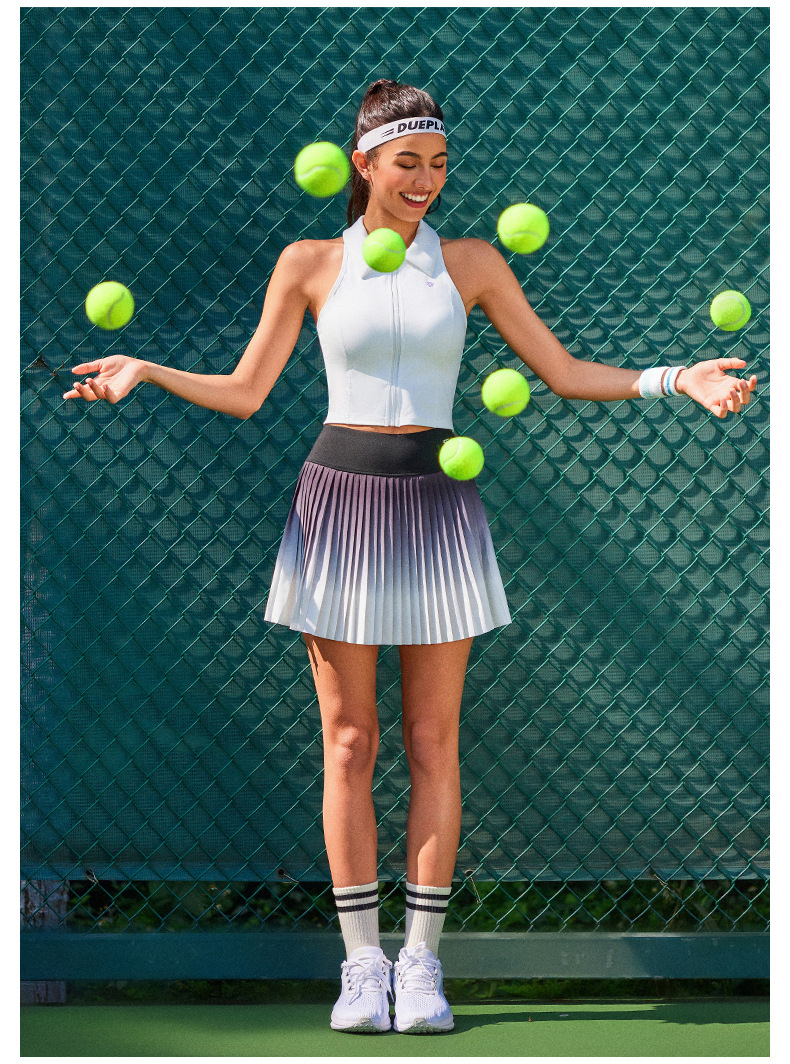 Váy picklebal xếp li màu ombre, váy thể thao xếp li kín đáo chống lộ hông quần đùi bên trong cosleaf