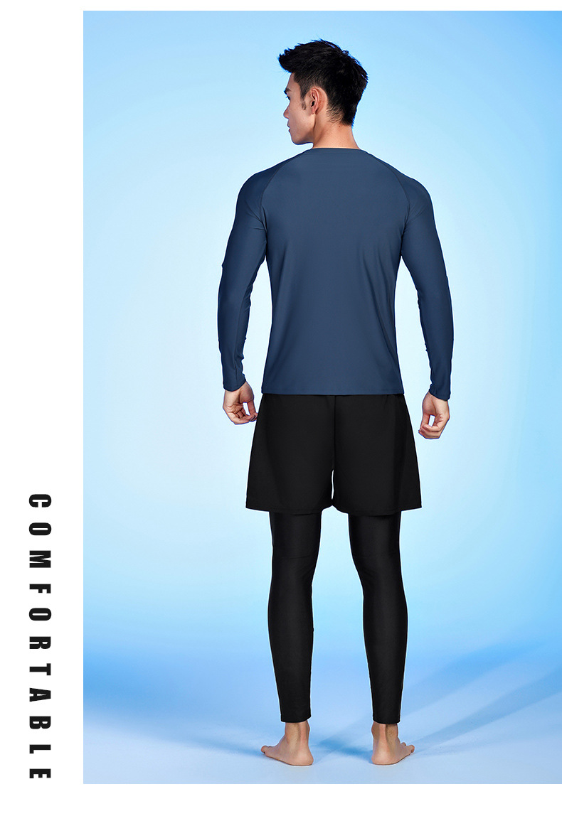 Bộ đồ bơi nam tay dài quần dài chống nắng chống UV, thiết kế trẻ trung quân 2 lớp che chắn kín đáo năng động