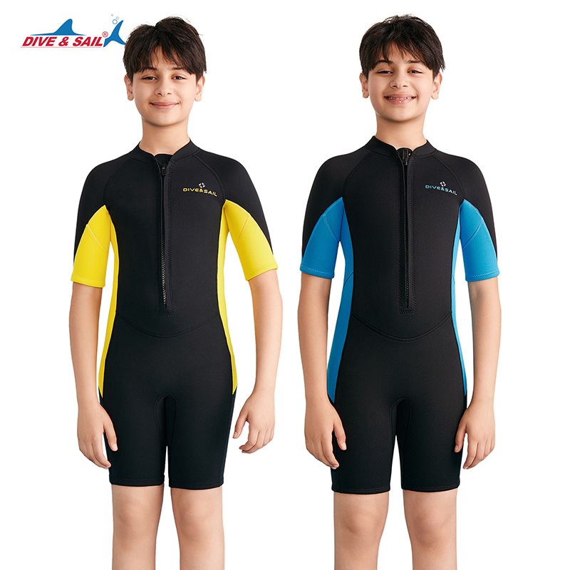 Đồ bơi giữ nhiệt bé trai size Lớn Dive and Sail tay ngắn M165627