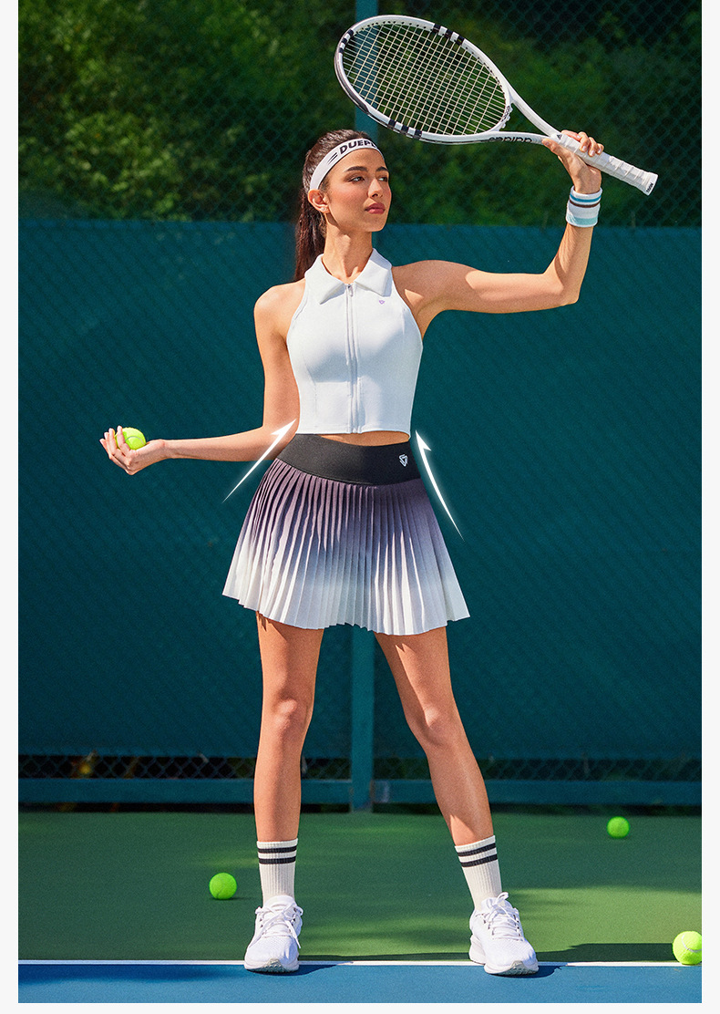 Váy picklebal xếp li màu ombre, váy thể thao xếp li kín đáo chống lộ hông quần đùi bên trong cosleaf