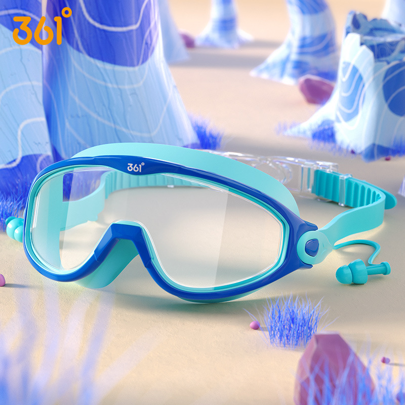 Kính bơi góc nhìn rộng cao cấp hiệu 361 kèm bịt tai chống nước sắc nét từng chi tiết cho bé yêu