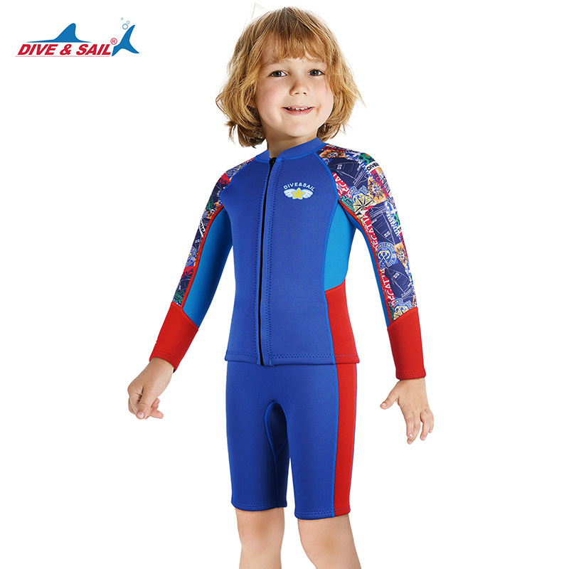 Đồ bơi giữ nhiệt bé trai DIVE AND SAIL size 12-30kg cao su dày 2.5mm giữ ấm