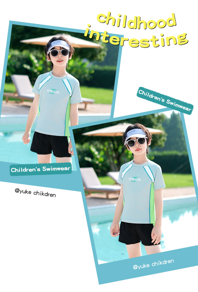 Đồ bơi bé trai YUKE quần đùi 2 lớp trẻ trung năng động star