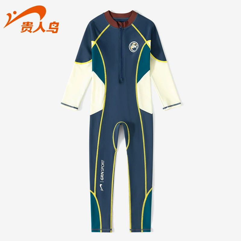 Đồ bơi bé trai liền thân tay dài quần dài hiệu Yuke chống nắng thiết kế body thời trang năng động size cho bé tới 38kg