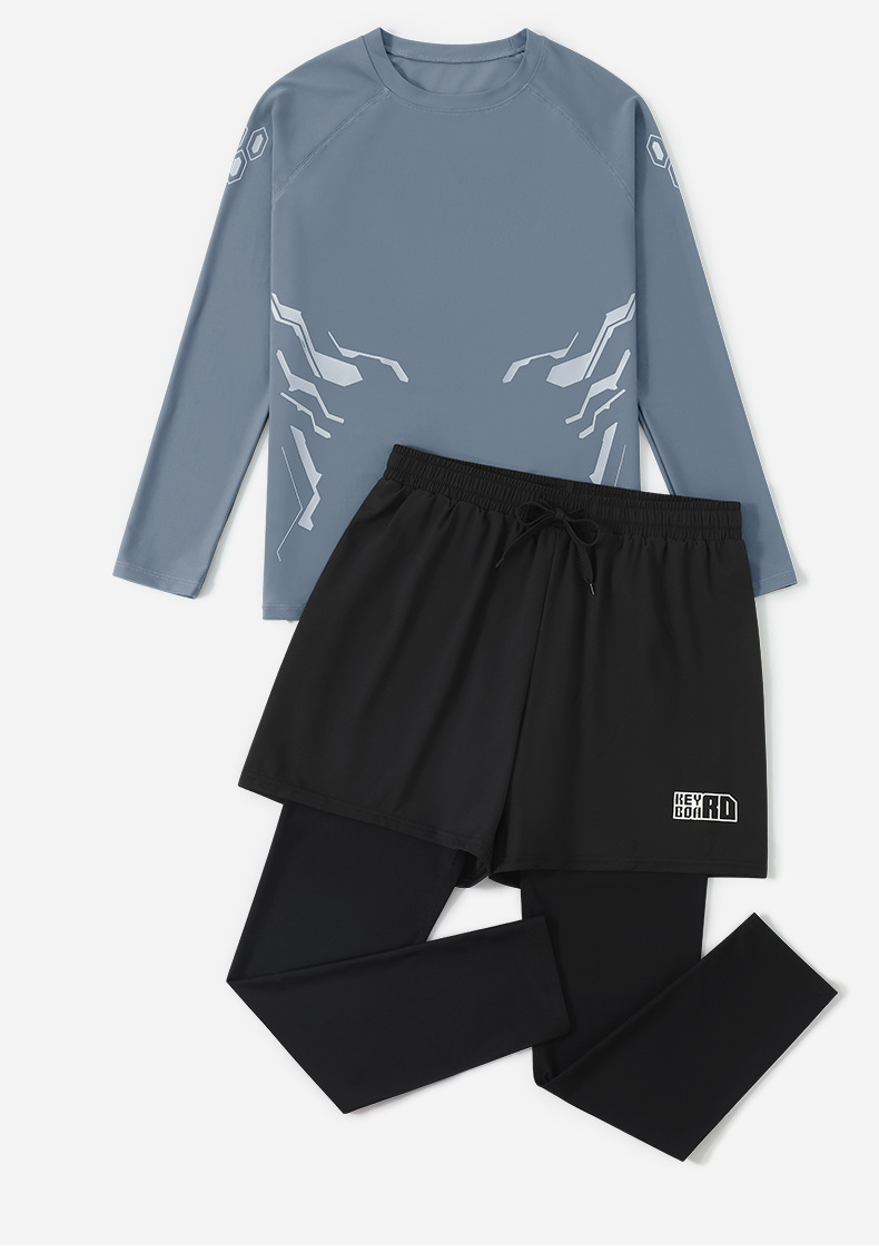 Bộ đồ bơi nam tay dài quần dài chống nắng chống UV, thiết kế trẻ trung quân 2 lớp che chắn kín đáo năng động