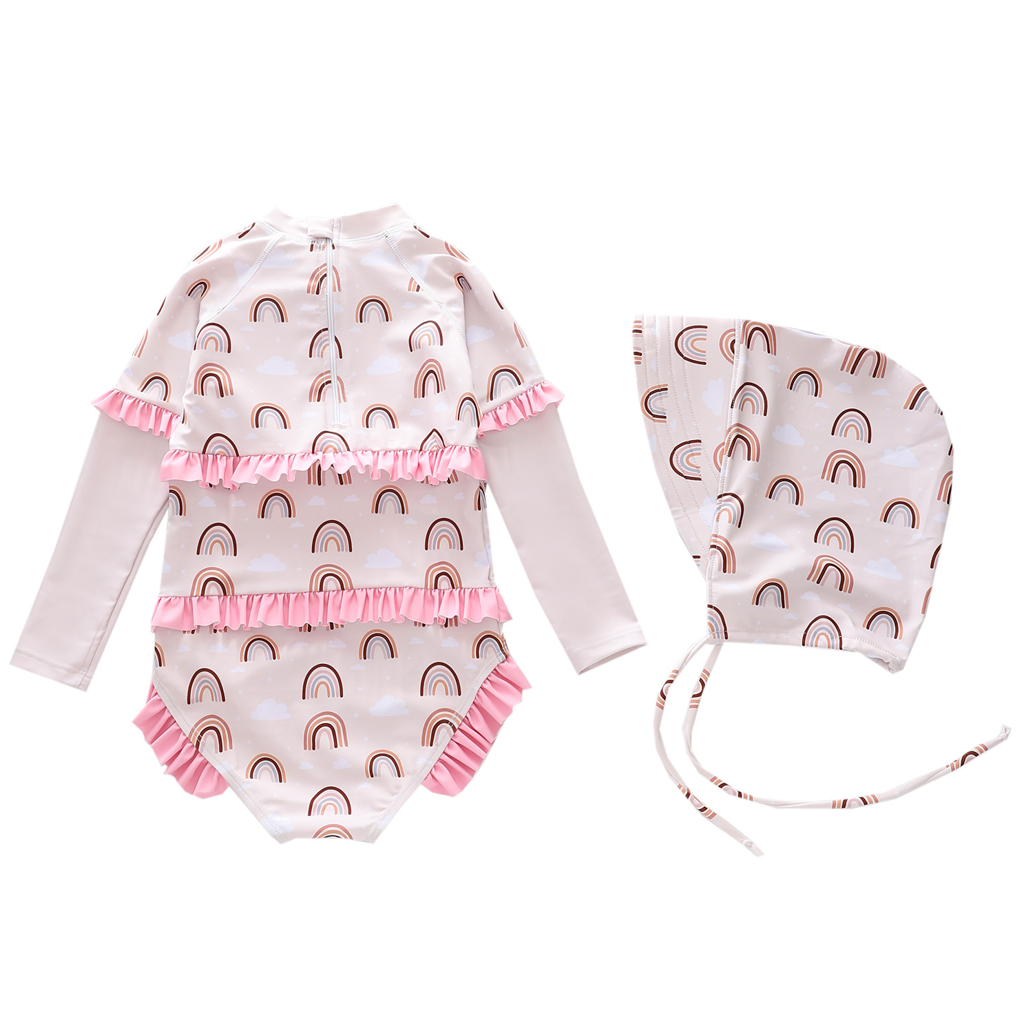 Đồ Bơi Bé Gái Tay Dài Chống Nắng Kèm Nón rộng vành – Bikini Trẻ Em 16kg-40kg Mẫu Mới Dễ Thương
