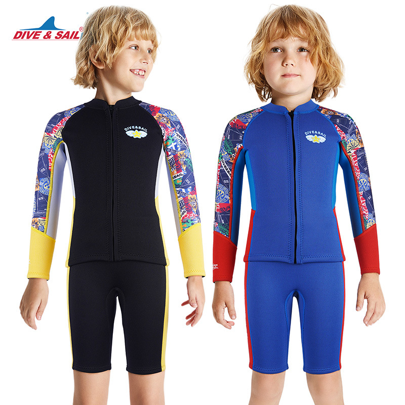 Đồ bơi giữ nhiệt bé trai DIVE AND SAIL size 12-30kg cao su dày 2.5mm giữ ấm