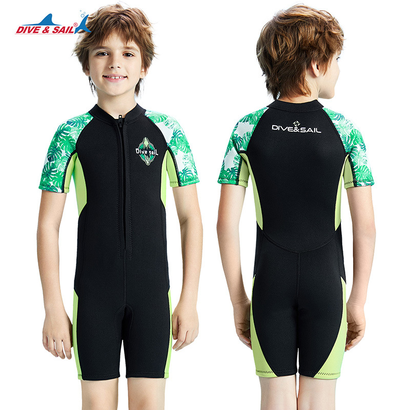 Đồ bơi giữ nhiệt bé trai Dive&Sail size 12kg - 30kg chất liệu cao su dày 2.5mm giữ ấm ngăn tia UV