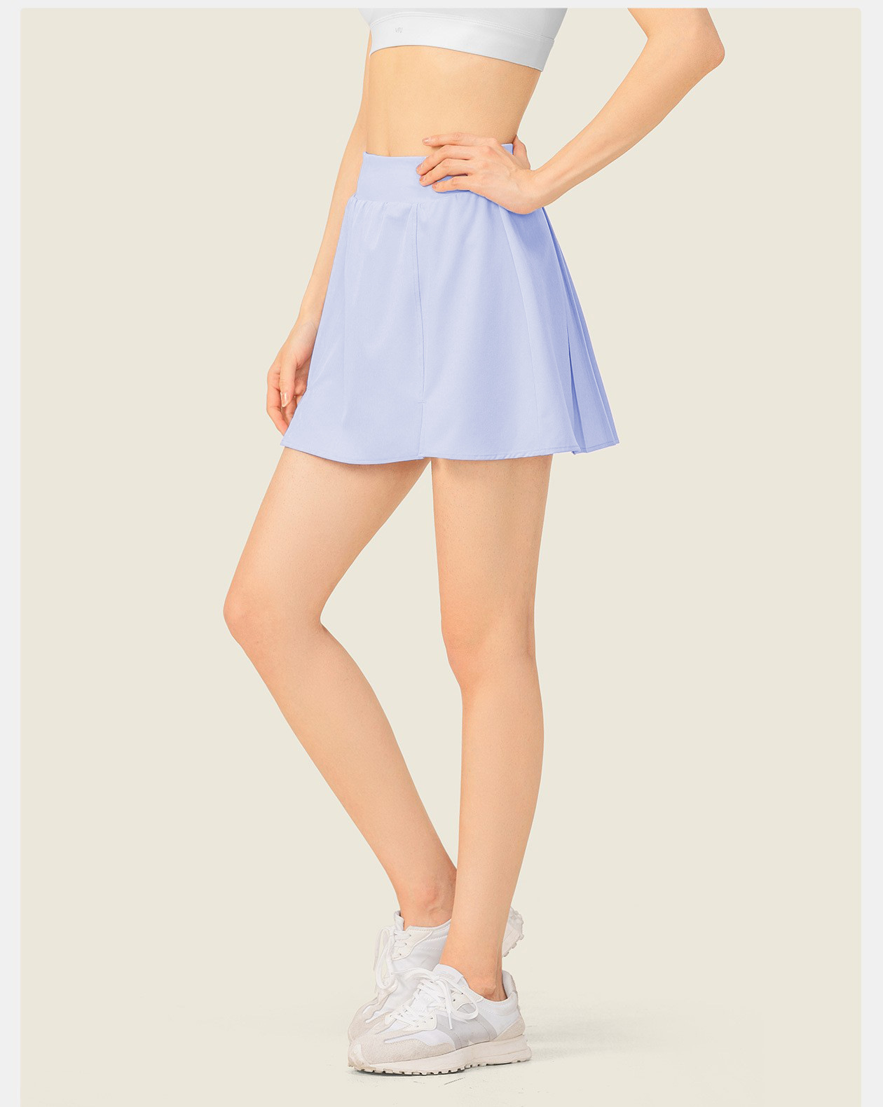 Chân váy thể thao nữ pickleball, tennis 2 lớp - Xếp ly sau cá tính