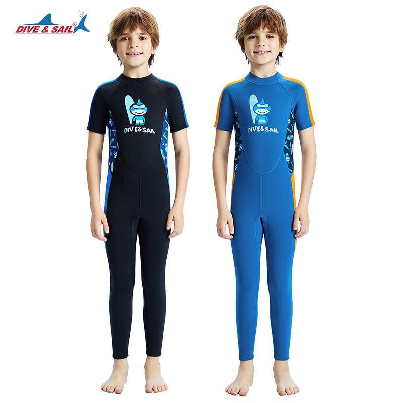 Đồ bơi giữ nhiệt bé trai Dive and Sail tay ngắn quần dài M155836