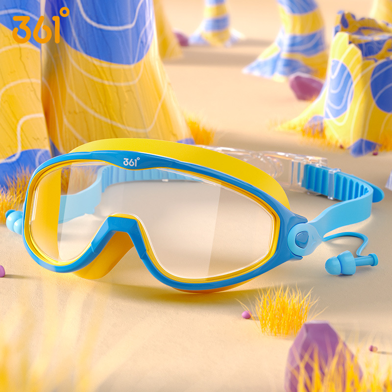 Kính bơi góc nhìn rộng cao cấp hiệu 361 kèm bịt tai chống nước sắc nét từng chi tiết cho bé yêu