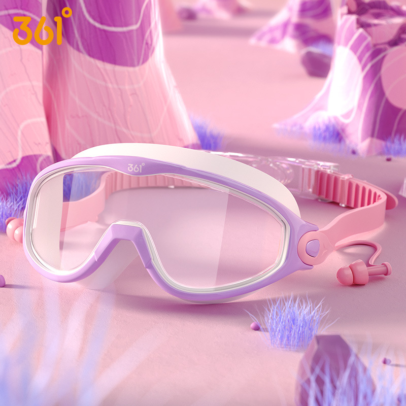 Kính bơi góc nhìn rộng cao cấp hiệu 361 kèm bịt tai chống nước sắc nét từng chi tiết cho bé yêu
