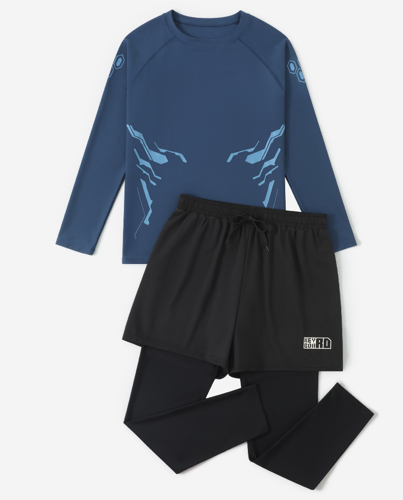 Bộ đồ bơi nam tay dài quần dài chống nắng chống UV, thiết kế trẻ trung quân 2 lớp che chắn kín đáo năng động