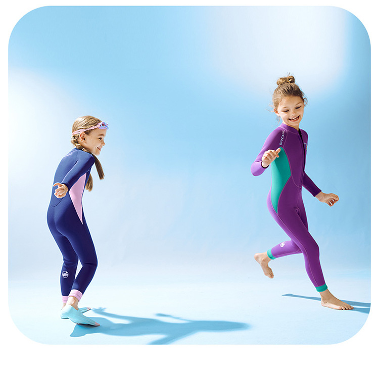 Đồ bơi giữ nhiệt bé gái Dive and Sail size 12-30kg cao su dày 2.5mm giữ ấm ngăn tia UV