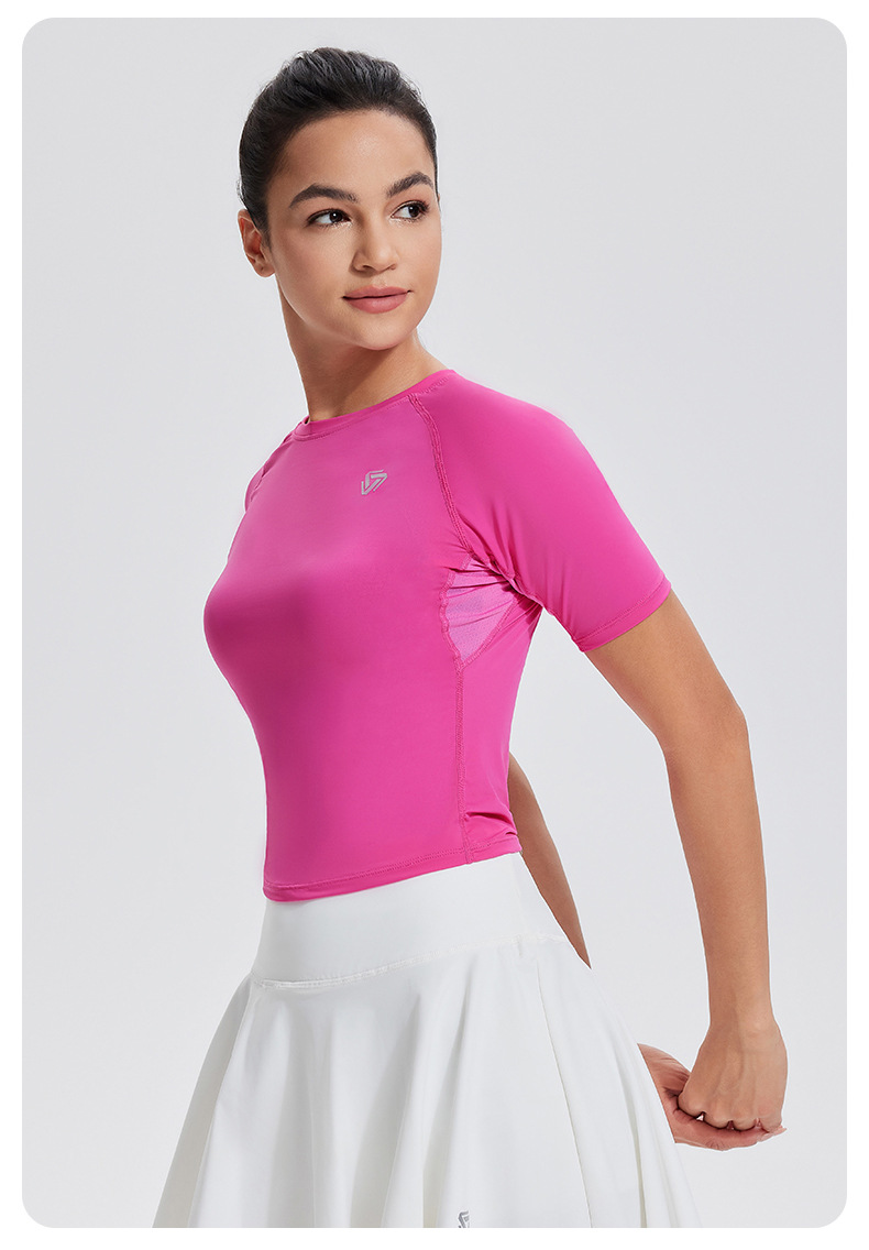 Áo picklebal thun thể thao cổ tròn tay ngắn mềm mại ôm dáng, thoáng khí, nhanh khô, co giãn tốt