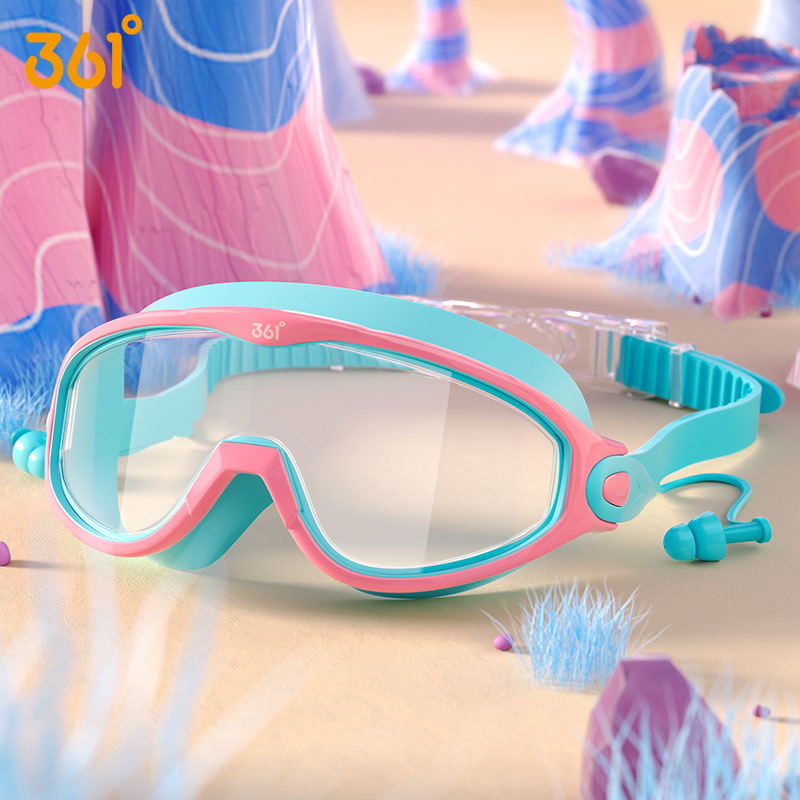 Kính bơi góc nhìn rộng cao cấp hiệu 361 kèm bịt tai chống nước sắc nét từng chi tiết cho bé yêu