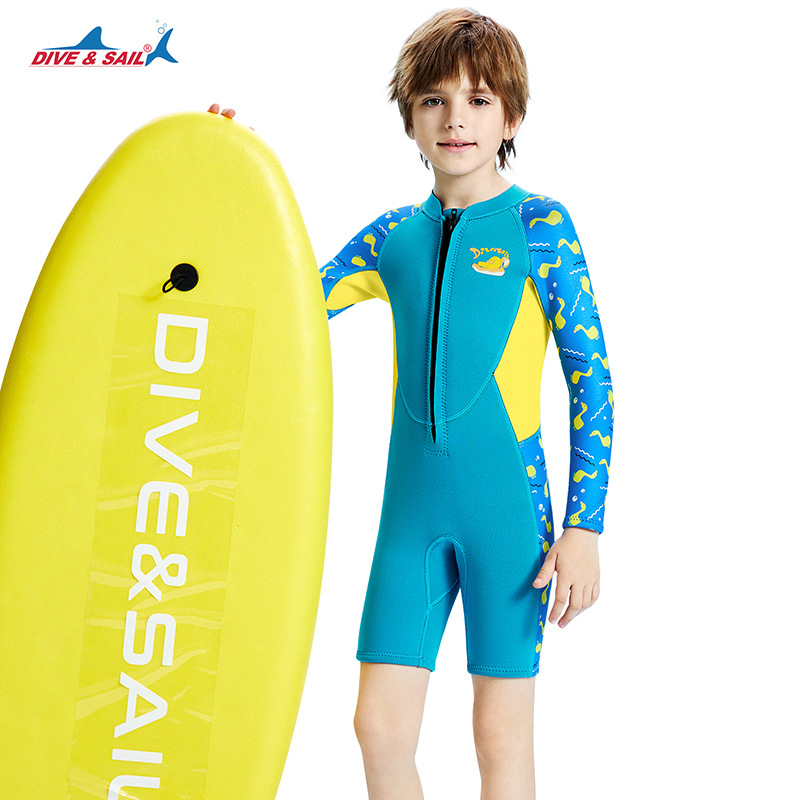 Đồ bơi giữ nhiệt bé trai Dive and Sail tay dài quần ngắn M155735